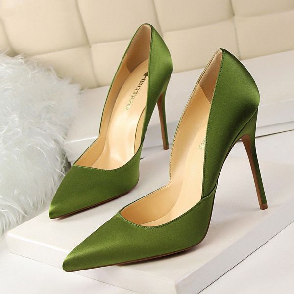 new arrival women high heels solid silk shallow women pumps pointed toe thin high heels shoes women's wedding shoes, Black
new arrival women high heels solid silk shallow women pumps pointed toe thin high heels shoes women's wedding shoes, Black