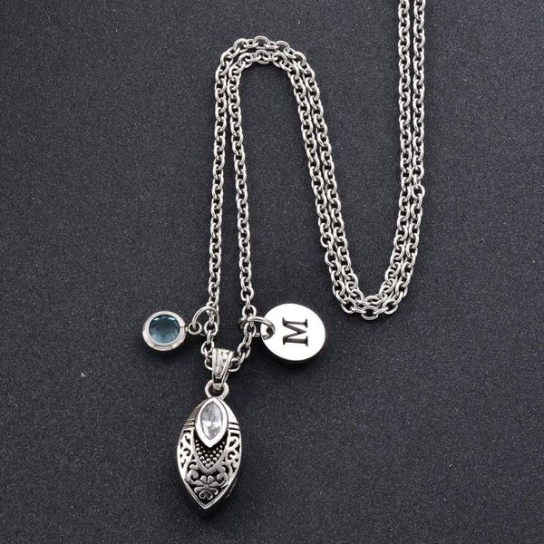 pendant necklaces beautiful leaf shape cremation jewelry for ashes choosable birthstone and letter memorial necklace engrave, Silver
pendant necklaces beautiful leaf shape cremation jewelry for ashes choosable birthstone and letter memorial necklace engrave, Silver
