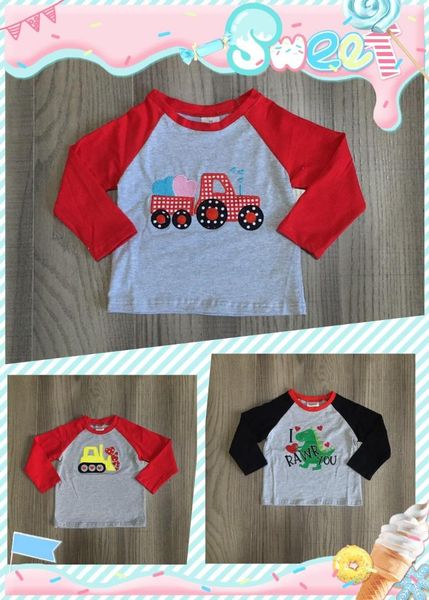 baby boy winter clothes boys v-day raglans kids truck dinosaur tee children grab shirt, White
baby boy winter clothes boys v-day raglans kids truck dinosaur tee children grab shirt, White