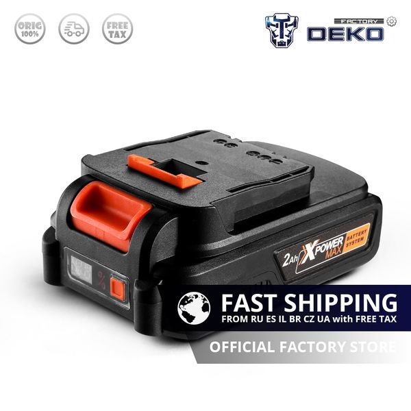 factory outlet deko 20v max 2000 / 4000mah литий-ионная аккумуляторная батарея для gbd20du2 / gbd20du3 cordless drill ключа
factory outlet deko 20v max 2000 / 4000mah литий-ионная аккумуляторная батарея для gbd20du2 / gbd20du3 cordless drill ключа