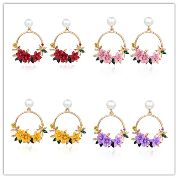 korean style flower hoop earrings for women golden color round circle crystal earrings gift for wedding jewelry, Golden;silver
korean style flower hoop earrings for women golden color round circle crystal earrings gift for wedding jewelry, Golden;silver
