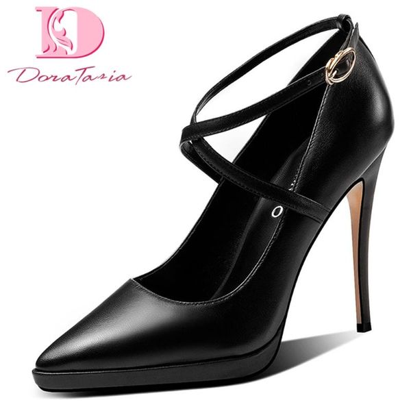 doratasia 2020 dropship pointed toe genuine leather thin high heels office party skin pumps women shoes woman, Black
doratasia 2020 dropship pointed toe genuine leather thin high heels office party skin pumps women shoes woman, Black