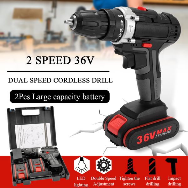 36v high-power electric screwdriver cordless drill wireless rechargeable hand drills home diy electric power tools
36v high-power electric screwdriver cordless drill wireless rechargeable hand drills home diy electric power tools