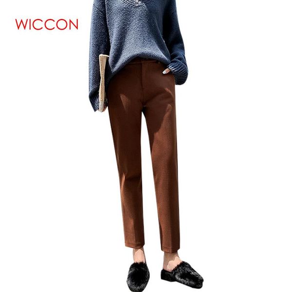 autumn winter fashion solid pants women high waist regular straight trousers casual vintage women clothes elegant warm trousers, Black;white 
autumn winter fashion solid pants women high waist regular straight trousers casual vintage women clothes elegant warm trousers, Black;white