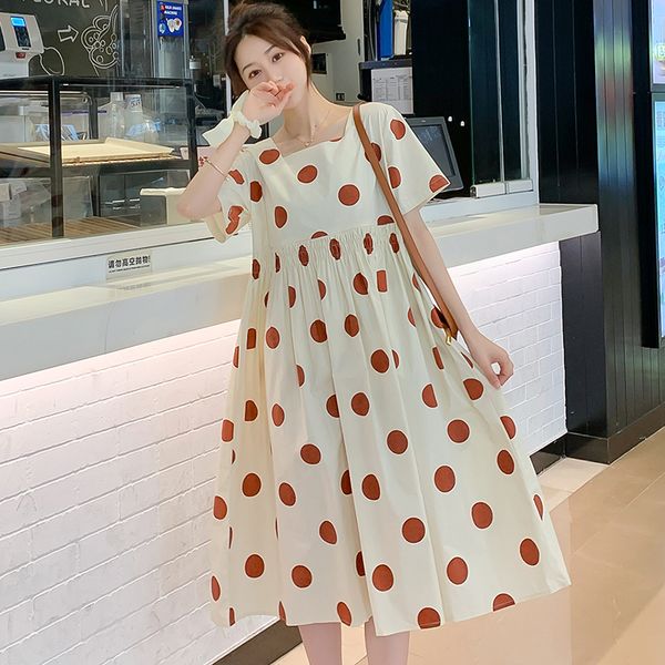 pregnant women summer cotton breastfeeding dress short sleeve square collar polka dot empire zipper maternity nursing dress, White
pregnant women summer cotton breastfeeding dress short sleeve square collar polka dot empire zipper maternity nursing dress, White