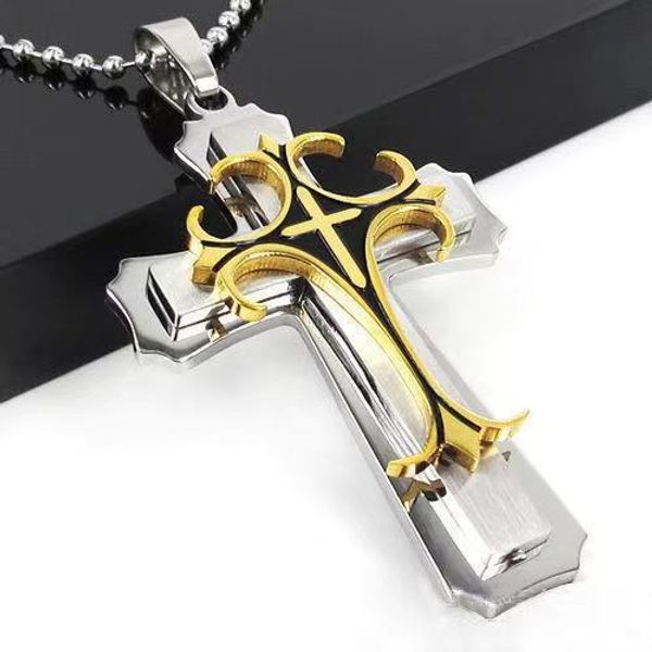 foreign trade hit 2019 titanium steel three layers of cross pendants stainless steel man necklace jewelry factory direct sale, Silver
foreign trade hit 2019 titanium steel three layers of cross pendants stainless steel man necklace jewelry factory direct sale, Silver