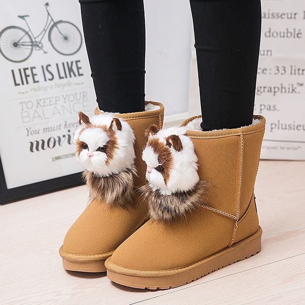 cute cat head decoration girls snow boots non slip suede ankle boots ladies winter women shoes plus plush keep warm, Black
cute cat head decoration girls snow boots non slip suede ankle boots ladies winter women shoes plus plush keep warm, Black