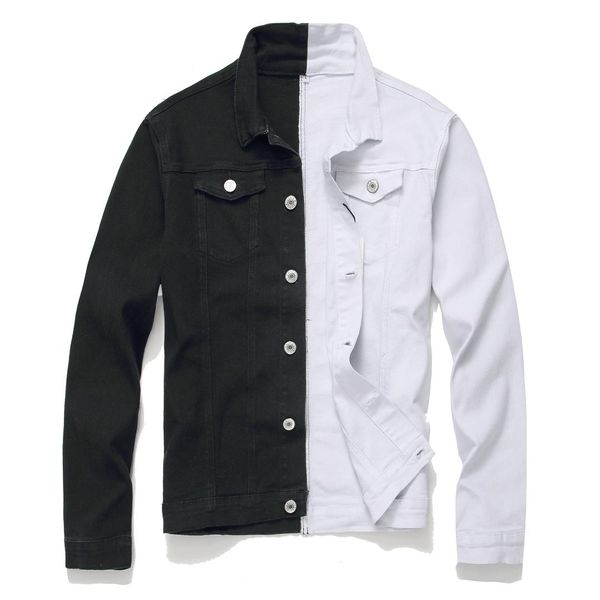 men denim jacket black and white double color patchwork all match jacket coat autumn spring long sleeve coat slim men's clothing, Black;brown
men denim jacket black and white double color patchwork all match jacket coat autumn spring long sleeve coat slim men's clothing, Black;brown