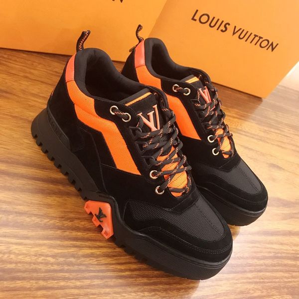 fast delivery new men's luxury sports casual shoes fashion brand winter design classic pattern wear-resistant anti-skid platform kjygv, Black