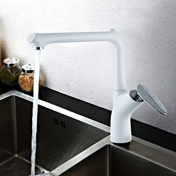 White Paint & Chrome Brass Kitchen Faucet Mixer Dual Sink Rotation Water Tap Leaf Design Single Handle Kitchen Faucet With Hook
White Paint & Chrome Brass Kitchen Faucet Mixer Dual Sink Rotation Water Tap Leaf Design Single Handle Kitchen Faucet With Hook
