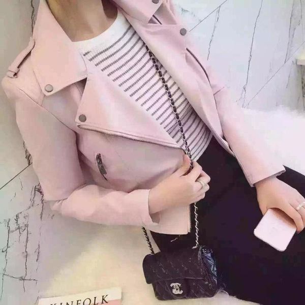 2018 новой мода женщина мотоцикл кожи pu куртки женской осень короткого eet молния coat black pink s- outwear
2018 новой мода женщина мотоцикл кожи pu куртки женской осень короткого eet молния coat black pink s- outwear