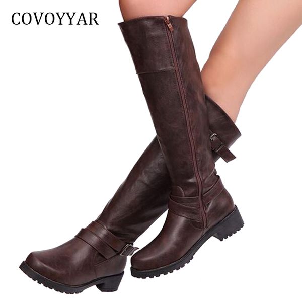 covoyyar 2019 double buckle knee boots autumn winter vintage women motorcycle riding boots low heel women roma shoes wbs359, Black
covoyyar 2019 double buckle knee boots autumn winter vintage women motorcycle riding boots low heel women roma shoes wbs359, Black