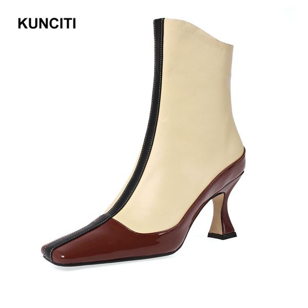 2019 kunciti high heel ankle boots genuine leather ladies gladiator shoes square toe plus size 34-43 fashion short boots d968, Black
2019 kunciti high heel ankle boots genuine leather ladies gladiator shoes square toe plus size 34-43 fashion short boots d968, Black