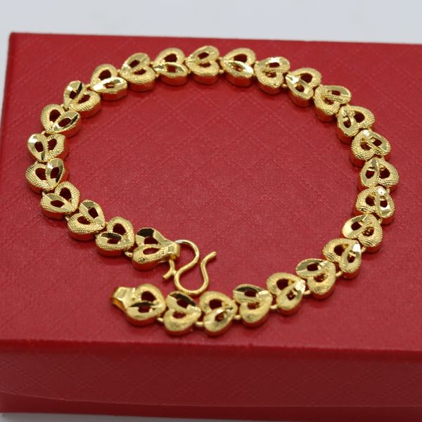 heart link bracelet fashion jewelry 18k yellow gold filled womens girls bracelet gift charm wrist chain, Black
heart link bracelet fashion jewelry 18k yellow gold filled womens girls bracelet gift charm wrist chain, Black