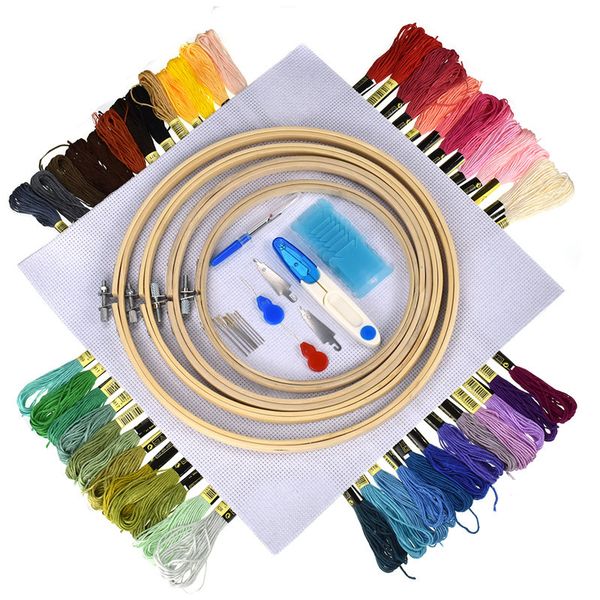 5 pieces bamboo cross stitch embroidery hoops ,50pcs cross stitch embroidery thread sewing accessories sewing tools for women, Black
5 pieces bamboo cross stitch embroidery hoops ,50pcs cross stitch embroidery thread sewing accessories sewing tools for women, Black