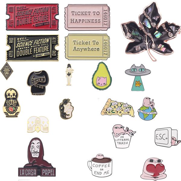 wholsale ticket to happiness enamel pins tv series eleven brooch friends loner club badge denim shirt lapel pin gothic jewelry, Gray
wholsale ticket to happiness enamel pins tv series eleven brooch friends loner club badge denim shirt lapel pin gothic jewelry, Gray