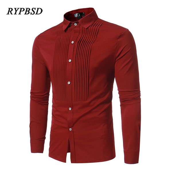 spring new men's front pleated design slim fit black white long sleeve business casual wedding party club dress shirts men, White;black
spring new men's front pleated design slim fit black white long sleeve business casual wedding party club dress shirts men, White;black