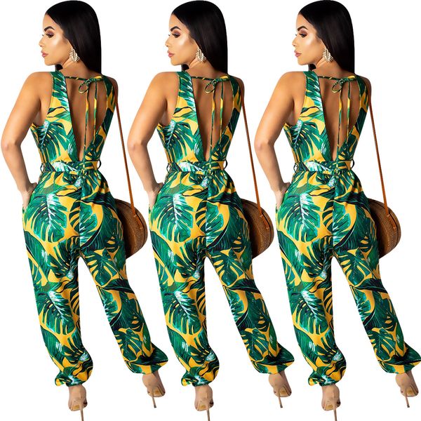 y8069 european and american women's wear spring / summer 2020 sleeveless printed belt women's jumpsuit, Black;white
y8069 european and american women's wear spring / summer 2020 sleeveless printed belt women's jumpsuit, Black;white