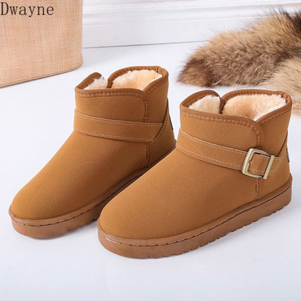 2019 new winter snow boots short tube waterproof non-slip warm cotton shoes, Black