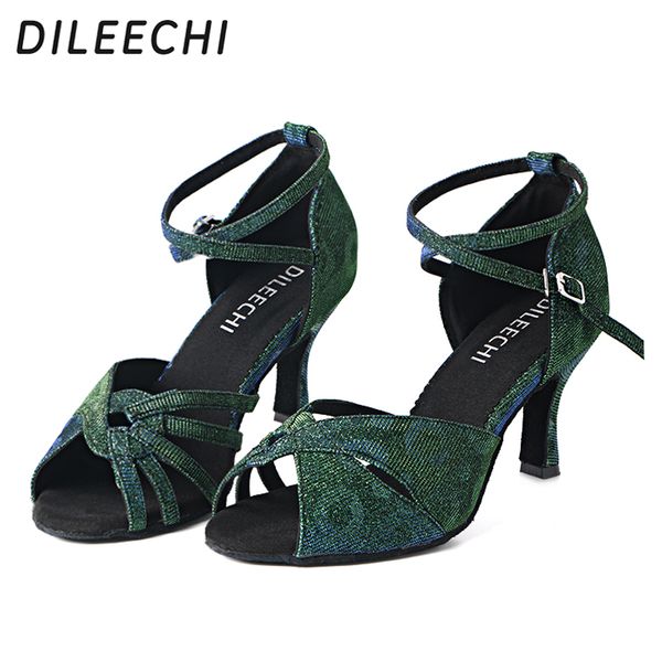 dileechi green stiletto women's latin dance shoes ballroom dancing shoes soft outsole customized with different heel 7.5cm
dileechi green stiletto women's latin dance shoes ballroom dancing shoes soft outsole customized with different heel 7.5cm