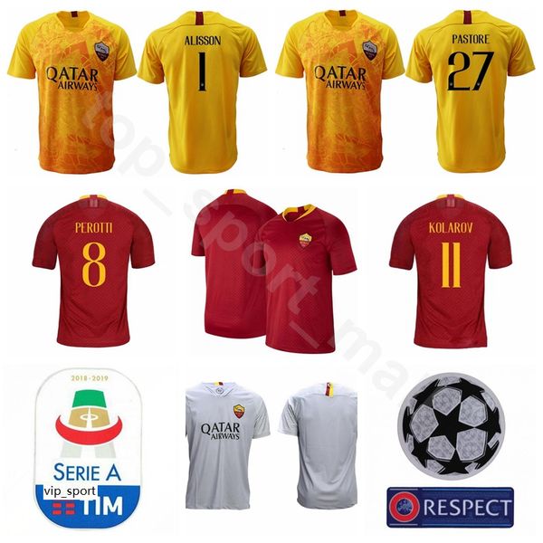 2018 2019 FC AS Roma Soccer 1 OLSEN Jersey Serie A 27 PASTORE 8 PEROTTI 11 KOLAROV 7 PELLEGRINI Football Shirt Kit Uniform
2018 2019 FC AS Roma Soccer 1 OLSEN Jersey Serie A 27 PASTORE 8 PEROTTI 11 KOLAROV 7 PELLEGRINI Football Shirt Kit Uniform