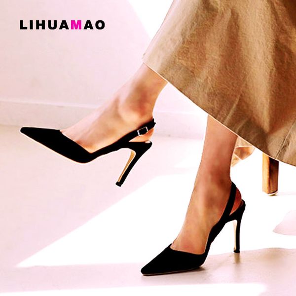 lihuamao women stiletto heels sandals summer 2019 back strap pointed toe thin heel ladies sandals shoes pumps 8cm height, Black
lihuamao women stiletto heels sandals summer 2019 back strap pointed toe thin heel ladies sandals shoes pumps 8cm height, Black