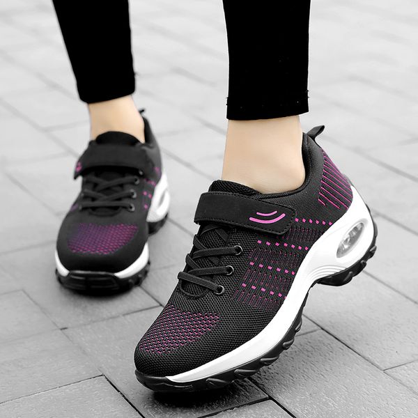 

air cushion women sport shoes breathable wedge platform sneakers height increase fitness shoes anti-slip gym zapatos mujer