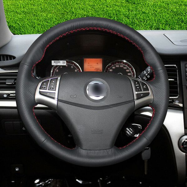black leather red stitch custom car steering wheel cover for ssangyong kelando
black leather red stitch custom car steering wheel cover for ssangyong kelando