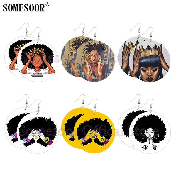 somesoor both sides printed afro cruly hair queen wood drop earrings black hiphop girl art design big ear hoops for women gifts, Silver
somesoor both sides printed afro cruly hair queen wood drop earrings black hiphop girl art design big ear hoops for women gifts, Silver