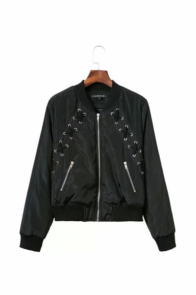 selling 2018 autumn new style european and american women's wear rope decorative stand-collar jacket baseball uniform, Black;brown
selling 2018 autumn new style european and american women's wear rope decorative stand-collar jacket baseball uniform, Black;brown