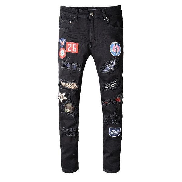 new mens designer jeans ripped denim pants hip hop distressed zipper jeans size 28-40, Blue
new mens designer jeans ripped denim pants hip hop distressed zipper jeans size 28-40, Blue