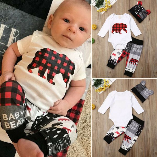 2020 newborn baby boy girl bear print romper bodysuit pants hat christmas outfits set baby clothing, White
2020 newborn baby boy girl bear print romper bodysuit pants hat christmas outfits set baby clothing, White