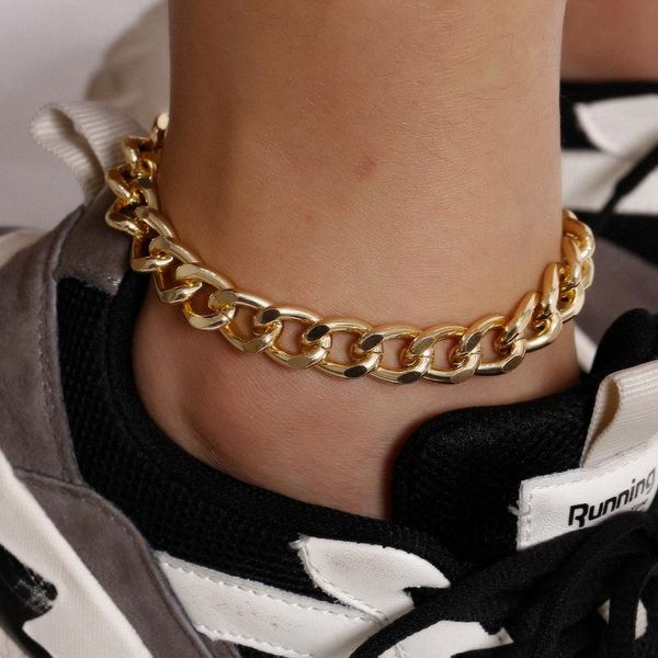 single layer thick golden chain statement bracelet women 2020 punk personalized cold feet anklet bracelet for girl jewelry gifts, Red;blue
single layer thick golden chain statement bracelet women 2020 punk personalized cold feet anklet bracelet for girl jewelry gifts, Red;blue