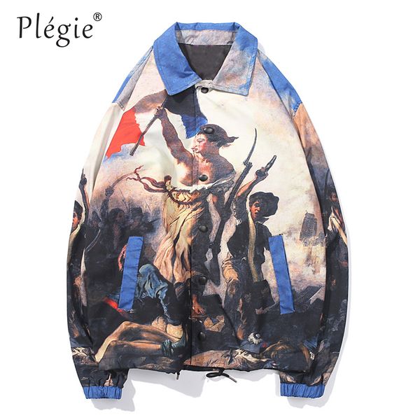 plegie turn-down collar vintage full printed mens jackets coats 2018 autumn fashion casual streetwear hip hop jacket windbreaker, Black;brown
plegie turn-down collar vintage full printed mens jackets coats 2018 autumn fashion casual streetwear hip hop jacket windbreaker, Black;brown