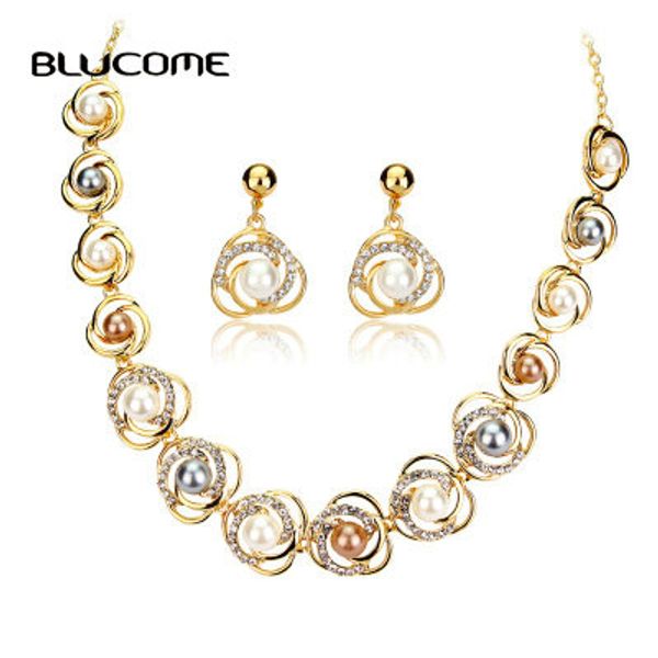 blucome elegant 585 gold multicolor pearl necklace earrings set alloy jewelry for women bride wedding banquet accessories gifts, Silver
blucome elegant 585 gold multicolor pearl necklace earrings set alloy jewelry for women bride wedding banquet accessories gifts, Silver