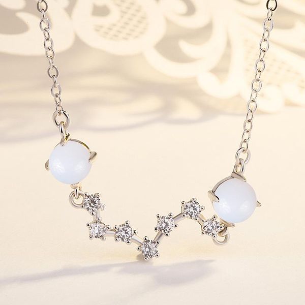 special offer new opal crystal big dipper pendant necklace korean women's fashion temperament jewelry birthday party gift, Silver
special offer new opal crystal big dipper pendant necklace korean women's fashion temperament jewelry birthday party gift, Silver