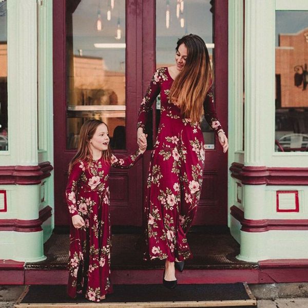 fashion mother daughter family matching dress mommy and kids floral maxi long sleeve dresses autumn outfit, Blue
fashion mother daughter family matching dress mommy and kids floral maxi long sleeve dresses autumn outfit, Blue