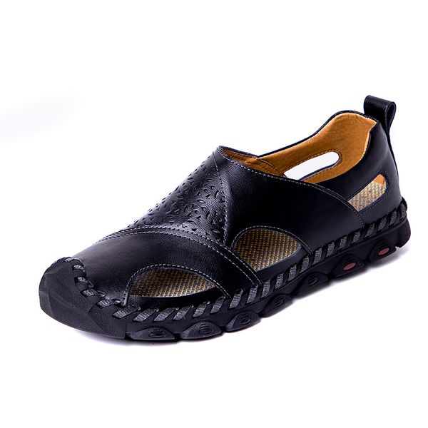 2019 new summer sandals men breathable genuine leather sandals man flats plus size fashion casual beach men's shoes, Black
2019 new summer sandals men breathable genuine leather sandals man flats plus size fashion casual beach men's shoes, Black