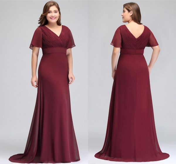 2019 plus size burgundy v neck mother of the bride dress open back chiffom mother formal wear long prom evening party gown cps715, Black;red
2019 plus size burgundy v neck mother of the bride dress open back chiffom mother formal wear long prom evening party gown cps715, Black;red
