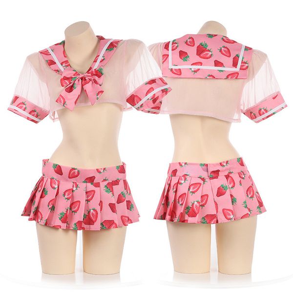 kwaii sailor moon lingerie uniform school girl lolita strawberry printed cosplay costume short sleeve shorts erotic uniform, Red;black
kwaii sailor moon lingerie uniform school girl lolita strawberry printed cosplay costume short sleeve shorts erotic uniform, Red;black
