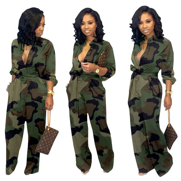 women camouflage print jumpsuits low collar rompers long sleeve bodysuit designer fall winter clothing casual loose overalls 1579, Black;white
women camouflage print jumpsuits low collar rompers long sleeve bodysuit designer fall winter clothing casual loose overalls 1579, Black;white