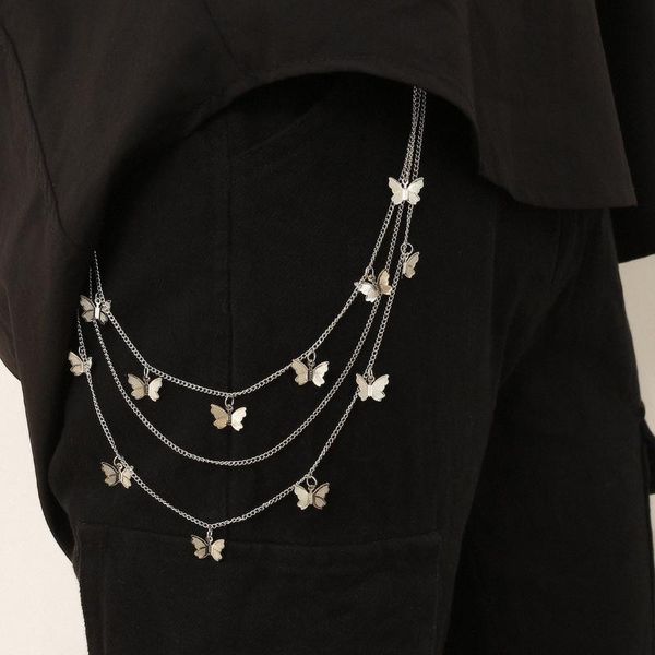punk tassel female multi-layer chain hip hop small butterfly pendant keychains waist chain, Silver
punk tassel female multi-layer chain hip hop small butterfly pendant keychains waist chain, Silver