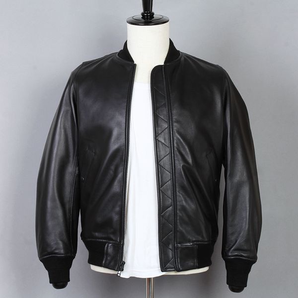 japanese style sheepskin slim fit thread baseball spring autumn genuine leather jacket men casual coat, Black
japanese style sheepskin slim fit thread baseball spring autumn genuine leather jacket men casual coat, Black