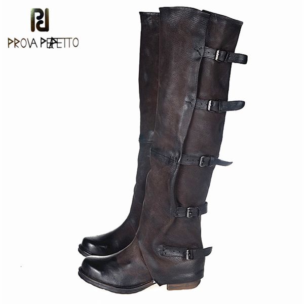 prova perfetto british belt buckle knight boots side zipper easy to wear solid color contracted temperament knee boots, Black
prova perfetto british belt buckle knight boots side zipper easy to wear solid color contracted temperament knee boots, Black