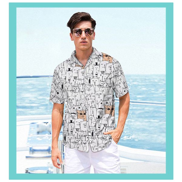 2020 print funny cartoon animal men's hawaiian shirt summer white korean shirt casual man's clothing short sleeve for man, White;black
2020 print funny cartoon animal men's hawaiian shirt summer white korean shirt casual man's clothing short sleeve for man, White;black