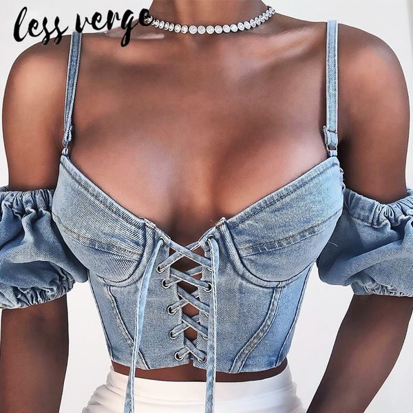 lessverge off shoulder blue camis short mujer casual lace up cotton crop elegant autumn winter tank haut femme, White
lessverge off shoulder blue camis short mujer casual lace up cotton crop elegant autumn winter tank haut femme, White