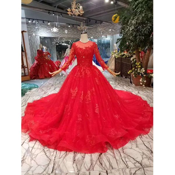 bgw 22712ht red bride evening dresses with train o-neck long sleeves wedding party dresses long ball gown ladies celebrate dress, White;black
bgw 22712ht red bride evening dresses with train o-neck long sleeves wedding party dresses long ball gown ladies celebrate dress, White;black