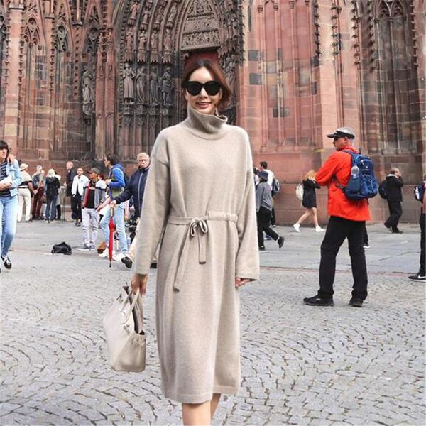 women autumn winter sweater knitted drawstring dresses women fashion turtleneck long sweater dress ladies warm fc1057, White;black
women autumn winter sweater knitted drawstring dresses women fashion turtleneck long sweater dress ladies warm fc1057, White;black