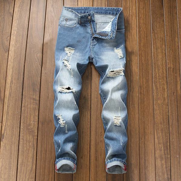 jeans 2019 summer new arrival straight direct men jeans causal full length casual stretchy ripped slim fit denim pants, Blue
jeans 2019 summer new arrival straight direct men jeans causal full length casual stretchy ripped slim fit denim pants, Blue