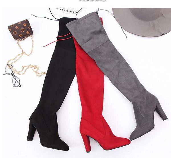 women casual red over the knee boots shoes winter female round toe platform high heels pumps warm snow boots zip mujer 43, Black
women casual red over the knee boots shoes winter female round toe platform high heels pumps warm snow boots zip mujer 43, Black